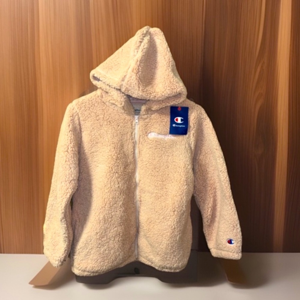 Champion Women’s Sheer Pale Pink Full Zip Hoodie 2 Side Pockets W/2 Inside NWT